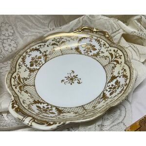 Nippon 1891 Maple Leaf Two Handled Serving Bowl Hand Painted With 22k Gold Trim